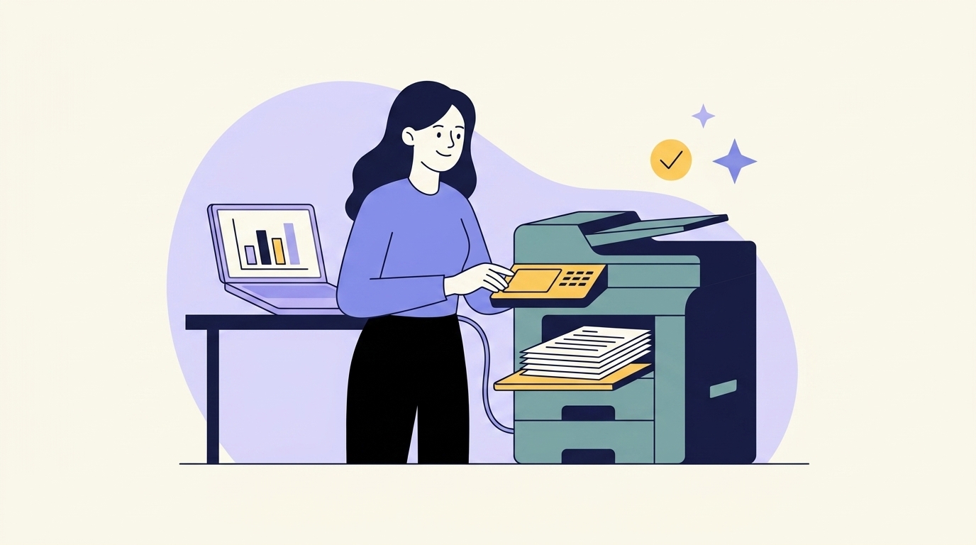 Secure examination printing and certificate production illustration